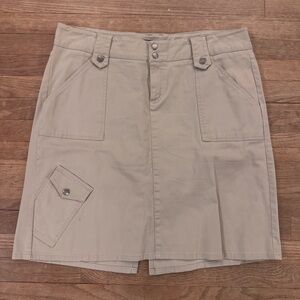 Spacegirlz Khaki Cargo Midi A-line Skirt with Pockets Size 16
 b79